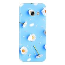 Чехол с Цветами для Samsung Galaxy A3 2017 / A320 / A320F (ромашки на голубом)