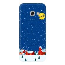 Силиконовый бампер на рождество для Samsung Galaxy A3 2017 / A320 / A320F (Город в снегу)