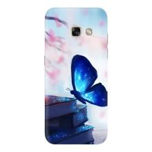 Силиконовый бампер с картинкой животных для Samsung Galaxy A3 2017 / A320 / A320F – Бабочка синяя