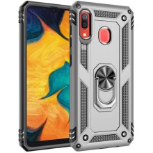 Ударопрочный чехол Serge Ring for Magnet для Samsung Galaxy A20 / A30 – Серебряный