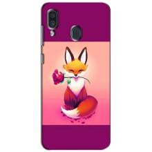 Чохли з картинкою Лисичка для Samsung Galaxy A30 2019 (A305F) (VPrint) (Лиса з трояндою)