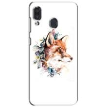 Чохли з картинкою Лисичка для Samsung Galaxy A30 2019 (A305F) (VPrint) (Лиса в квітах)