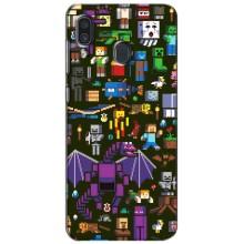 Чохол Майнкрафт на Samsung Galaxy A30 2019 (A305F) (AlphaPrint) Minecraft (Колаж Майнкрафт)