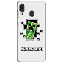 Чохол Майнкрафт на Samsung Galaxy A30 2019 (A305F) (AlphaPrint) Minecraft (кріпер Майнкрафт)