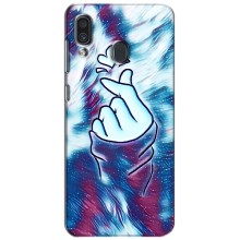 Чехол с принтом для Samsung Galaxy A30 2019 (A305F) (AlphaPrint - Знак сердечка) – Радужное сердце