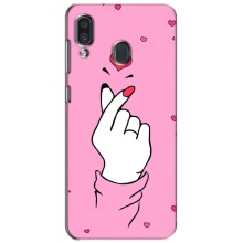 Чехол с принтом для Samsung Galaxy A30 2019 (A305F) (AlphaPrint - Знак сердечка) – Знак Love