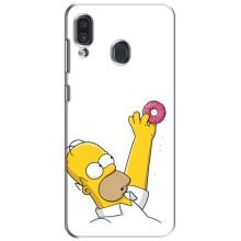 Чjхол з Сімпсонами для Samsung Galaxy A30 2019 (A305F) (VPrint) (Гомер з пончиком)