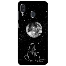 Чохол з малюнком кіт на Samsung Galaxy A30 2019 (A305F) (Дівчина з котом)