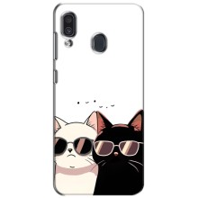Чохол з малюнком кіт на Samsung Galaxy A30 2019 (A305F) (Коти в окулярах)