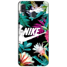 Силіконовый Чохол на Samsung Galaxy A30 2019 (A305F) з картинкою НАЙК (Квітковий Nike)