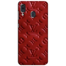 Текстурный Чехол Louis Vuitton для Самсунг А30 (2019) – Красный ЛВ
