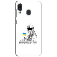 Захисні чохли (Призрак Киева) для Samsung Galaxy A30 2019 (A305F) (AlphaPrint) (Льотчик Києва)