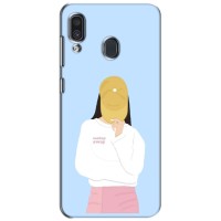 Силиконовый Чехол на Samsung Galaxy A30 2019 (A305F) с картинкой Стильных Девушек – Желтая кепка