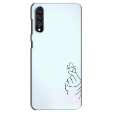 Чехлы (Знак сердечка) на Samsung Galaxy A30s (A307) (Сердце на голубом)