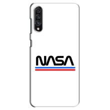 Силиконовый бампер с принтом "Наса" на Samsung Galaxy A30s (A307) (NASA на белом фоне)