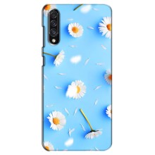 Чохол з Квітами для Samsung Galaxy A30s (A307) (ромашки на блакитному)