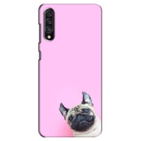 Бампер для Samsung Galaxy A30s (A307) с картинкой "Песики" (Собака на розовом)