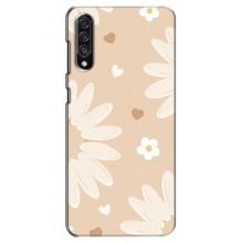 Чехол с цветочным принтом на Самсунг А30с – Бежевые цветы