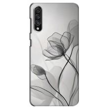 Чехол с цветочным принтом на Самсунг А30с – Черные цветы