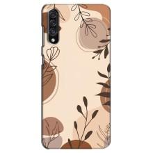 Чехол с цветочным принтом на Самсунг А30с – Коричневые цветы
