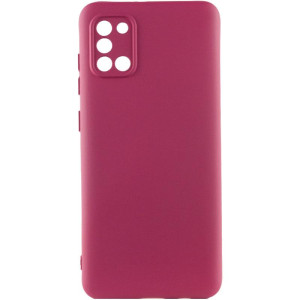 Чехол TPU GETMAN Liquid Silk Full Camera для Samsung Galaxy A31 – Бордовый