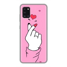 Чехол с принтом для Samsung Galaxy A31 (A315) (AlphaPrint - Знак сердечка) – Знак Love