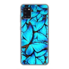 Чохол з принтом для Samsung Galaxy A31 (A315) - (Прикольні) (AlphaPrint) (Сині метелики)