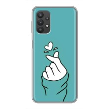 Чохол (Знак сердечка) для Samsung Galaxy A32 (5G) (Сердечко на бірюзовому)