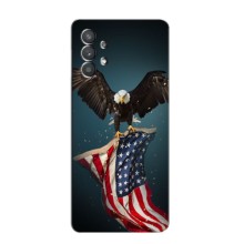 Чехол Флаг USA для Samsung Galaxy A32 (5G) – Орел и флаг