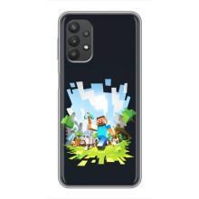 Чехол Майнкрафт на Samsung Galaxy A32 (5G) (AlphaPrint) Minecraft (персонажи Minecraft)