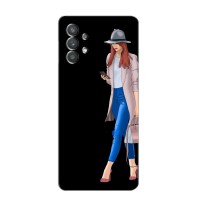 Чехол с картинкой Модные Девчонки Samsung Galaxy A32 (5G) (Девушка со смартфоном)