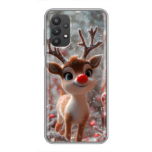 Яркий чехол для Samsung Galaxy A32 (5G) с Зимними Оленятами