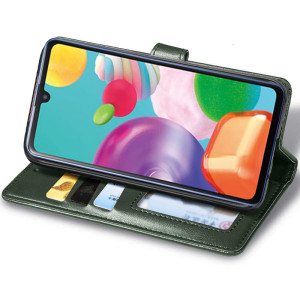 Кожаный чехол-книжка GETMAN Gallant (PU) для Samsung Galaxy A32 4G – Зеленый