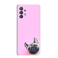 Бампер для Samsung Galaxy A32 с картинкой "Песики" (Собака на розовом)