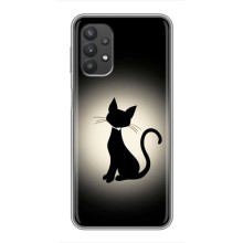Чехол с принтом для Samsung Galaxy A32 (AlphaPrint) Модные коты (Силуэт котика)