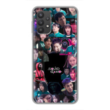 Чехол Гра в кальмара для Samsung Galaxy A32 – Коллаж игры кальмара