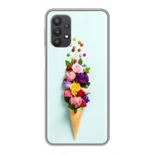 Чехлы с тематикой "ЦВЕТЫ" на Samsung Galaxy A32 (Цветок-мороженное)