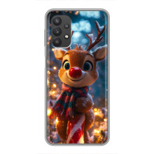 Яркий чехол для Samsung Galaxy A32 с Зимними Оленятами – Олень в шарфе
