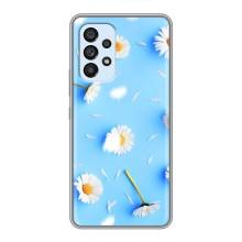 Чехол с Цветами для Samsung Galaxy A33 (5G) (ромашки на голубом)
