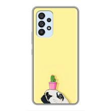 Бампер для Samsung Galaxy A33 (5G) с картинкой "Песики" (Кактус на голове)
