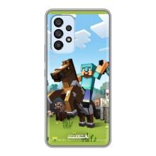 Чехлы для Samsung Galaxy A33 (5G) (Персонажи Майн Крафт) (На коне)