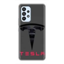 Силиконовый бампер с картинкой машины на Samsung Galaxy A33 (5G) – Logo TESLA