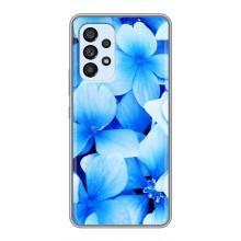 Силиконовый бампер с принтом (цветочки) на Самсунг Галакси А33 (5G) (Синие цветы)