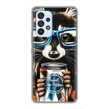 Силиконовый Чехол с Енотами на Samsung Galaxy A33 (5G) – Енот в очках