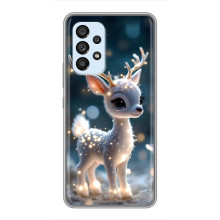 Яркий чехол для Samsung Galaxy A33 (5G) с Зимними Оленятами – Блистающий оленёнок