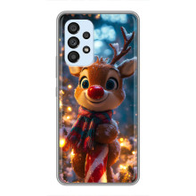 Яркий чехол для Samsung Galaxy A33 (5G) с Зимними Оленятами – Олень в шарфе