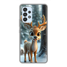Яркий чехол для Samsung Galaxy A33 (5G) с Зимними Оленятами – Оленёнок в лесу