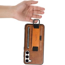 Шкіряний чохол Wallet case and straps для Samsung Galaxy A34 5G – Коричневий