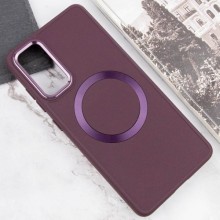TPU чехол Bonbon Metal Style with MagSafe для Samsung Galaxy A34 5G – Бордовый