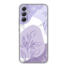 Силиконовый чехол с принтом в цветах на Samsung Galaxy A34 – Фиолетовый дизайн